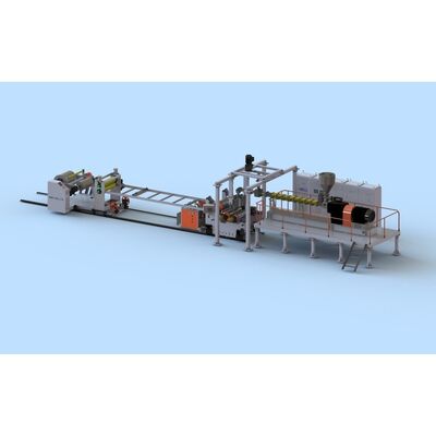 buy Customized PLA Sheet Making Machine PLA Thermoforming Three Layer Sheet Extrusion Line online manufacture