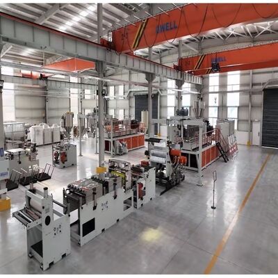 buy GWELL PET Thermoforming Sheet Extrusion Line without Crystallization , 800-1500mm Width and Single/Twin Screw Design for 100% recycled material online manufacture